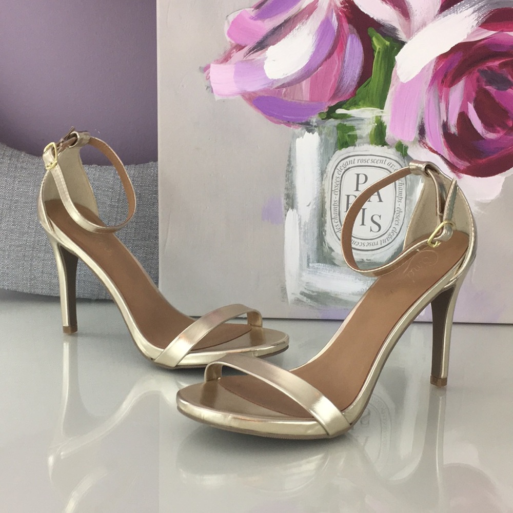 *SOLD* Candies gold open toe heels NWOT